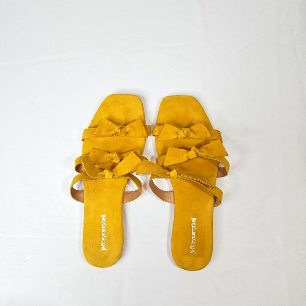 Jeffrey Campbell Yellow Bow Flat Sandals Size 10